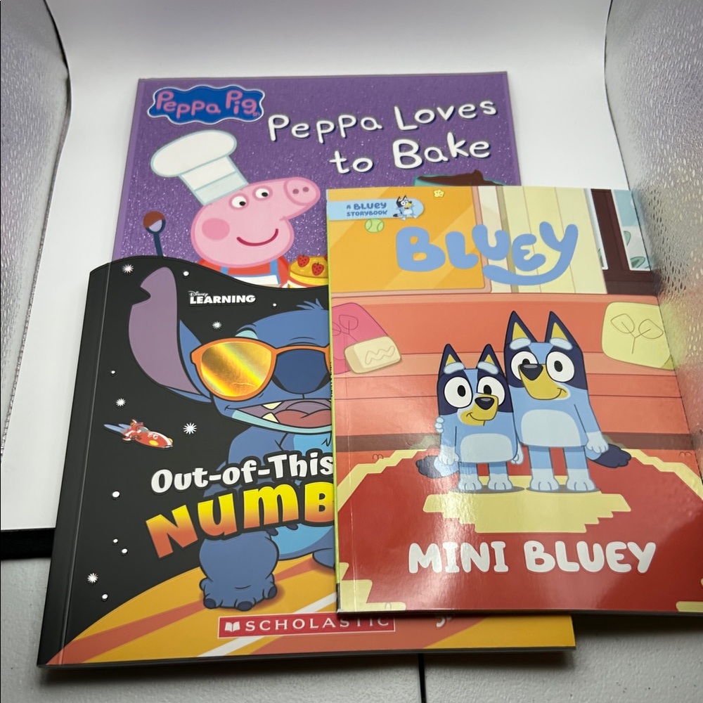 Bluey, Stitch and Peppa Pig Kids Book Set